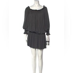 Norma Kamali Striped Shirred Mini Dress Size M